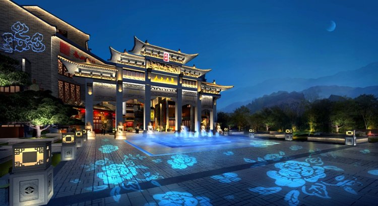 城市景观照明-泰山云集文化商业广场照明设计